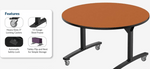 NPS Round Mobile Flipper Table - Space - Saving, Durable & Easy Mobility ADA 48” Dia x 29”H (NPS - MFT10 - 48RD1) - SchoolOutlet
