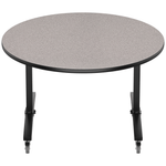 NPS Round Mobile Flipper Table - Space - Saving, Durable & Easy Mobility ADA 48” Dia x 29”H (NPS - MFT10 - 48RD1) - SchoolOutlet