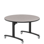 NPS Round Mobile Flipper Table - Space - Saving, Durable & Easy Mobility ADA 48” Dia x 29”H (NPS - MFT10 - 48RD1) - SchoolOutlet
