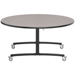 NPS Round Mobile Flipper Table - Space - Saving, Durable & Easy Mobility ADA 48” Dia x 29”H (NPS - MFT10 - 48RD1) - SchoolOutlet