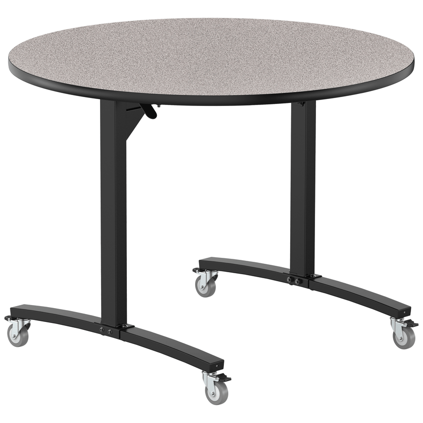 NPS Round Mobile Flipper Table - Space - Saving, Durable & Easy Mobility 48” Dia x 36”H (NPS - MFT10 - 48RD2) - SchoolOutlet
