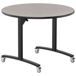 NPS Round Mobile Flipper Table - Space - Saving, Durable & Easy Mobility 48” Dia x 36”H (NPS - MFT10 - 48RD2) - SchoolOutlet