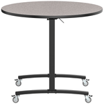 NPS Round Mobile Flipper Table - Space - Saving, Durable & Easy Mobility 48” Dia x 42”H (NPS - MFT10 - 48RD3) - SchoolOutlet