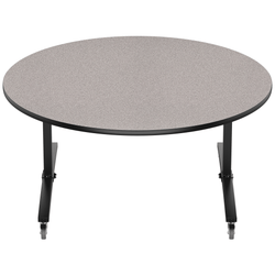 NPS Round Mobile Flipper Table - Space-Saving, Durable & Easy Mobility ADA 60” Dia x 29”H (NPS-MFT10-60RD1)
