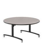 NPS Round Mobile Flipper Table - Space - Saving, Durable & Easy Mobility ADA 60” Dia x 29”H (NPS - MFT10 - 60RD1) - SchoolOutlet