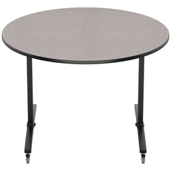 NPS Round Mobile Flipper Table - Space-Saving, Durable & Easy Mobility 60” Dia x 42”H (NPS-MFT10-60RD3)