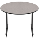 NPS Round Mobile Flipper Table - Space - Saving, Durable & Easy Mobility 60” Dia x 42”H (NPS - MFT10 - 60RD3) - SchoolOutlet