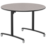 NPS Round Mobile Flipper Table - Space - Saving, Durable & Easy Mobility 60” Dia x 42”H (NPS - MFT10 - 60RD3) - SchoolOutlet