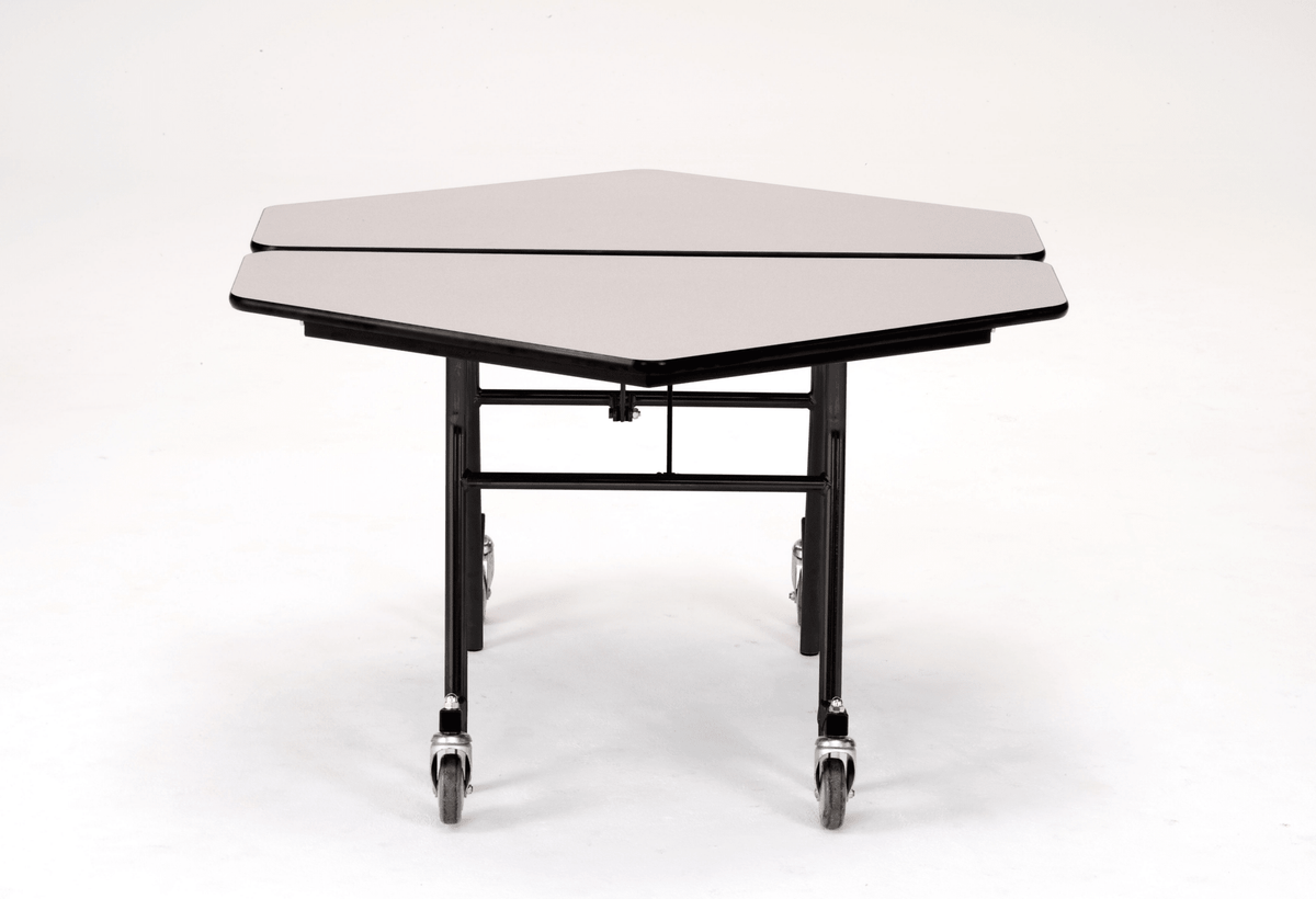 NPS Mobile Cafeteria Hexagon Folding Table Unit - 48"W x 48"L x 25"H (NPS-MT48H-XXX25) - SchoolOutlet
