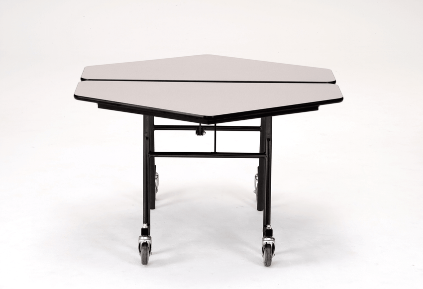 NPS Mobile Cafeteria Hexagon Folding Table Unit - 48"W x 48"L x 25"H (NPS-MT48H-XXX25) - SchoolOutlet