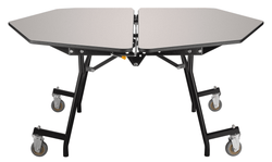 NPS Mobile Cafeteria Hexagon Folding Table Unit - 48"W x 48"L x 27"H (NPS-MT48H-XXX27)