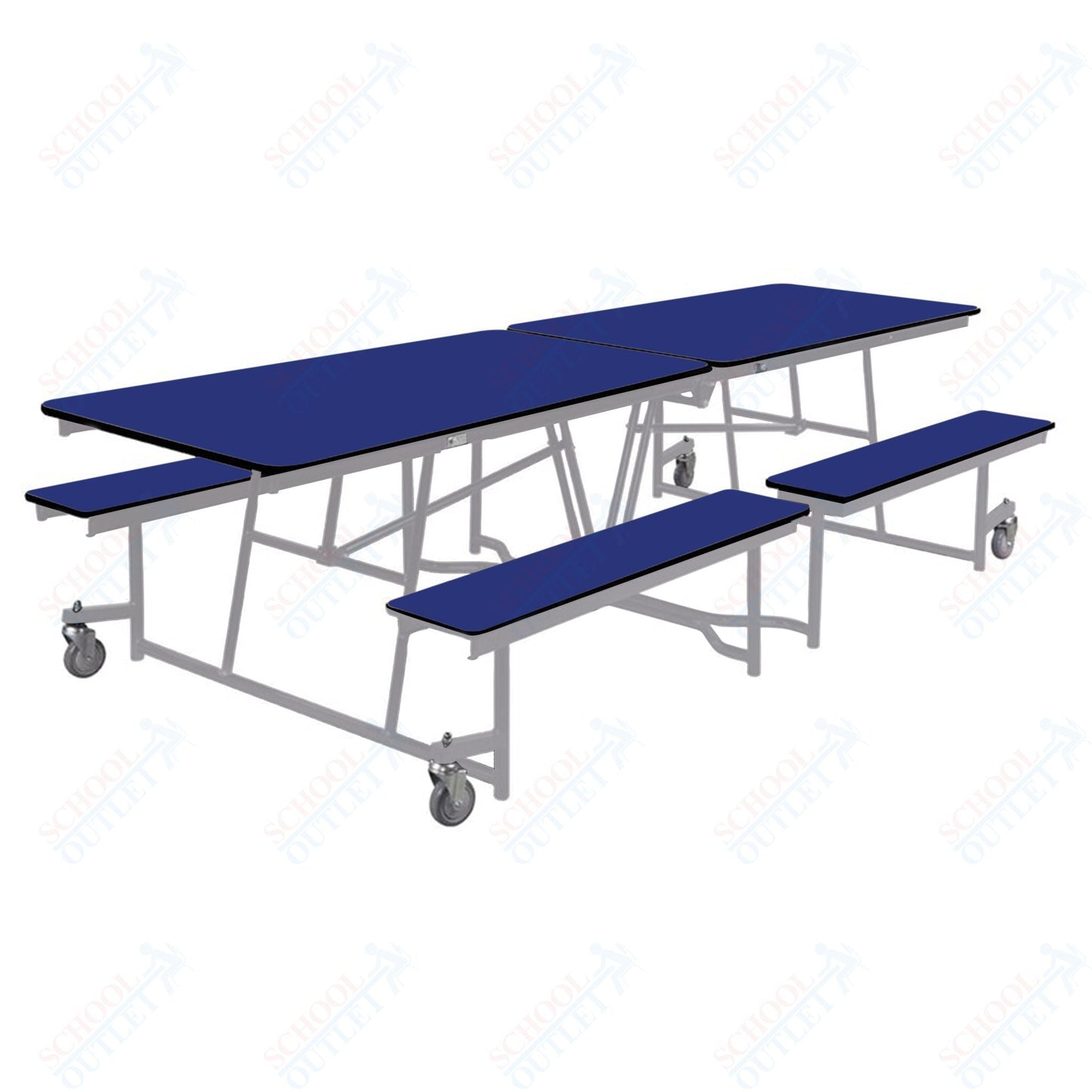 NPS Rectangle Mobile Cafeteria Table - 30" W x 10' L x 27" - Seats 8-12 (NPS-MTFB10-XX-27) - SchoolOutlet