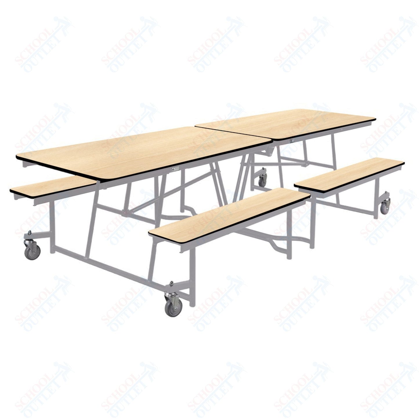 NPS Rectangle Mobile Cafeteria Table - 30" W x 10' L x 32" - Seats 8-12 (NPS-MTFB10-XX-32) - SchoolOutlet
