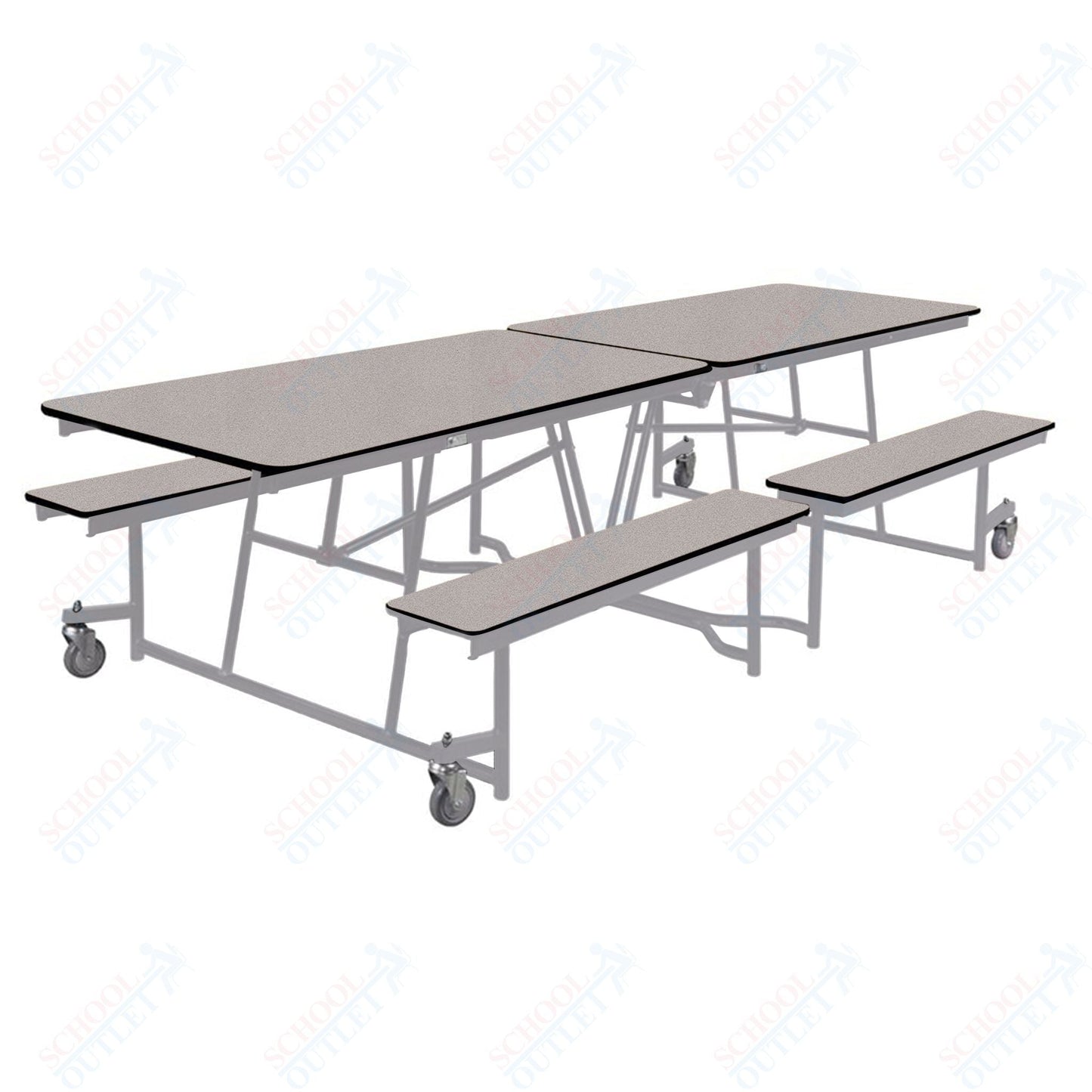 NPS Rectangle Mobile Cafeteria Table - 30" W x 10' L x 25" - Seats 8-12 (NPS-MTFB10-XX-25) - SchoolOutlet