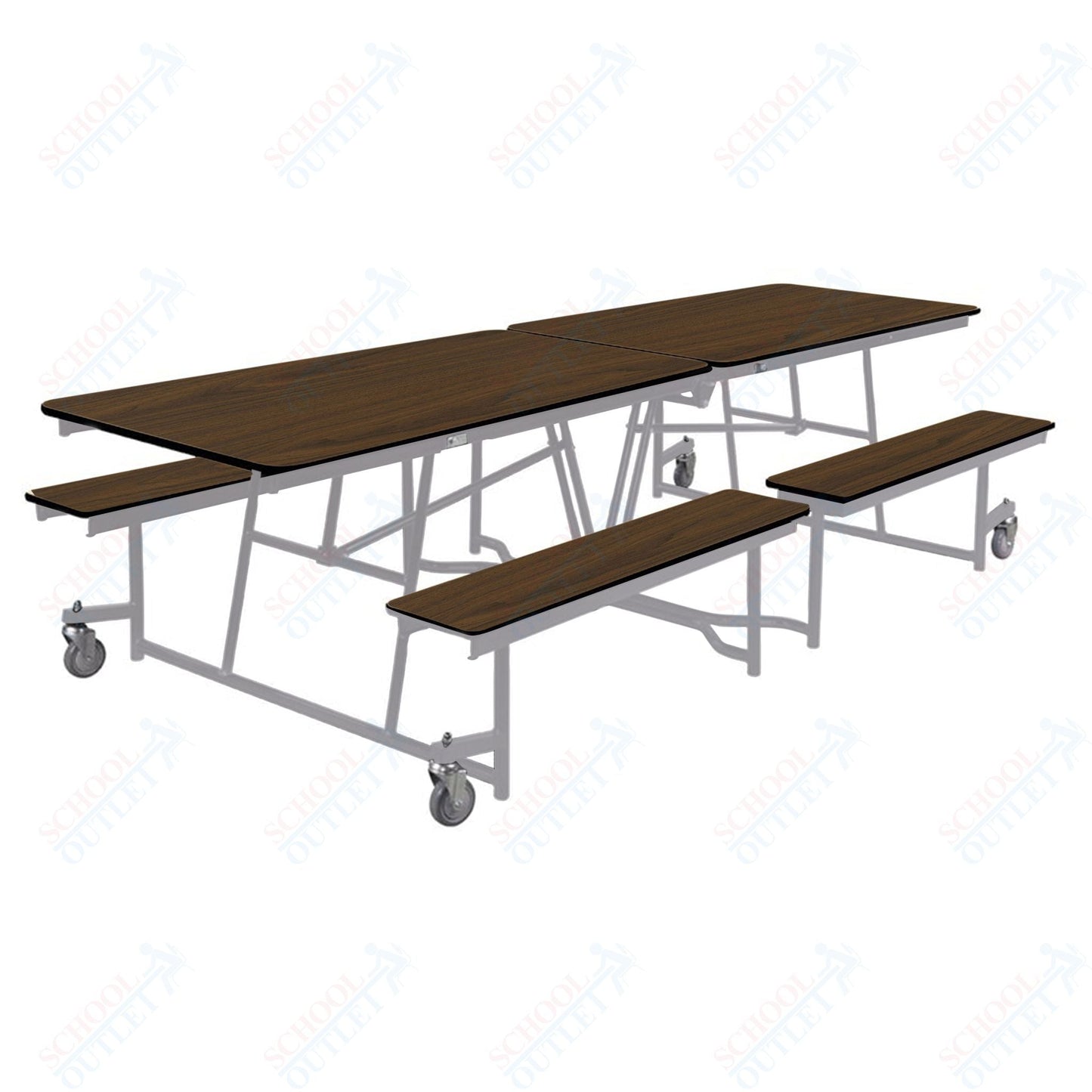 NPS Rectangle Mobile Cafeteria Table - 30" W x 10' L x 32" - Seats 8-12 (NPS-MTFB10-XX-32) - SchoolOutlet