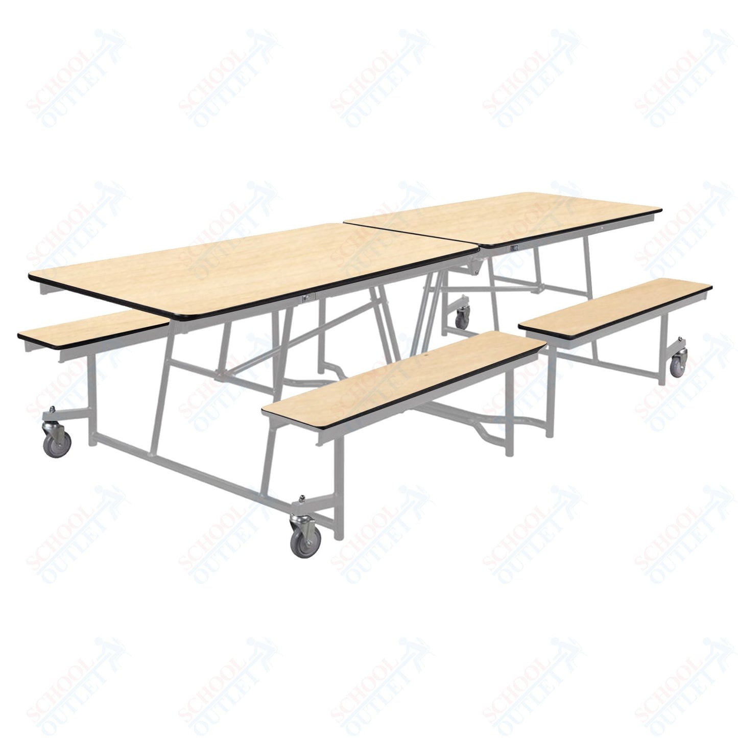NPS Rectangle Mobile Cafeteria Table - 30" W x 10' L x 27" - Seats 8-12 (NPS-MTFB10-XX-27) - SchoolOutlet