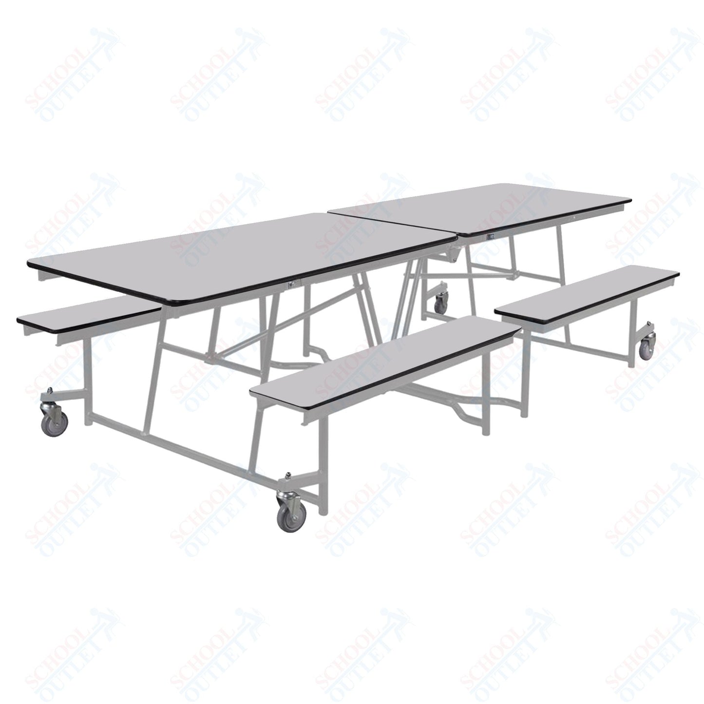 NPS Rectangle Mobile Cafeteria Table - 30" W x 10' L x 27" - Seats 8-12 (NPS-MTFB10-XX-27) - SchoolOutlet