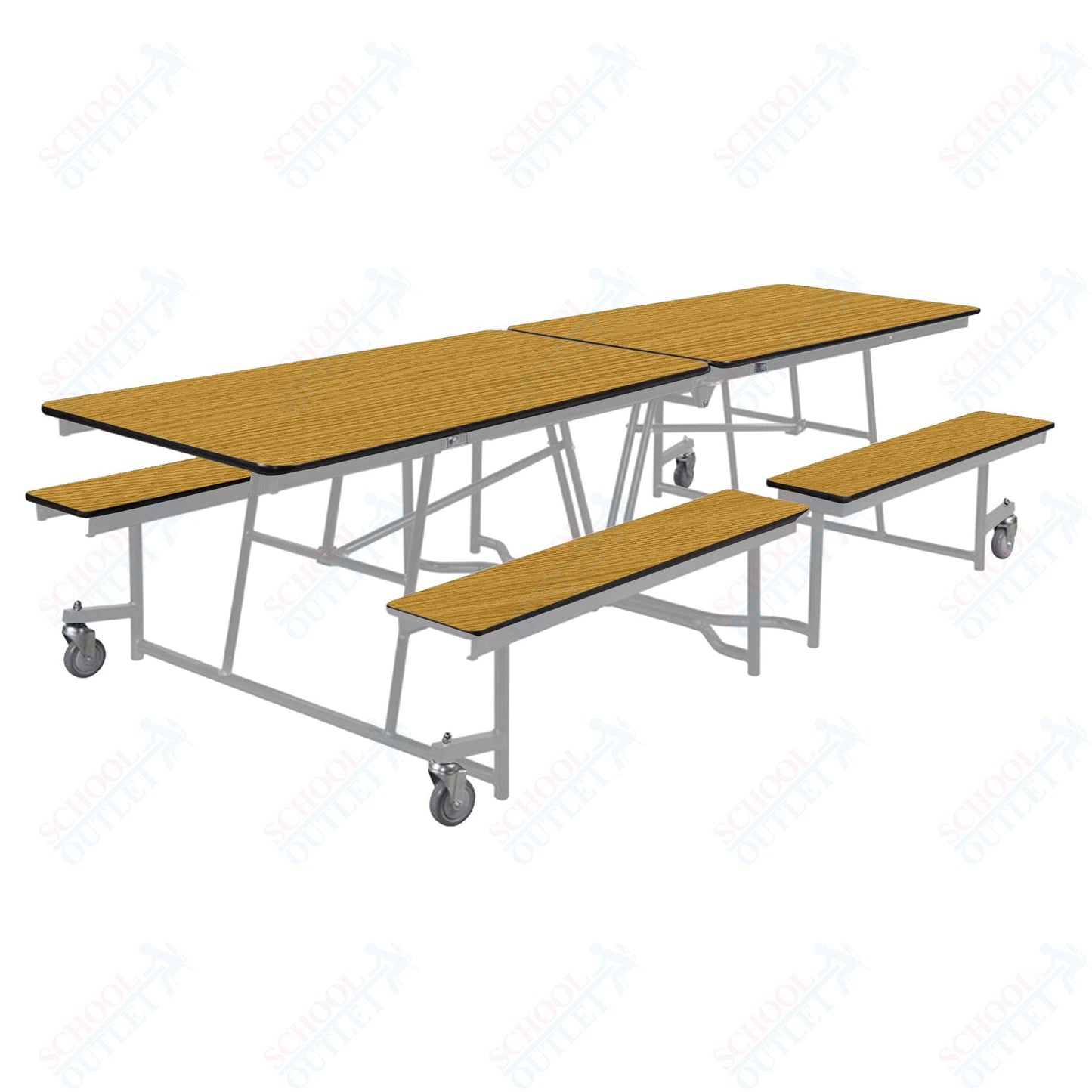 NPS Rectangle Mobile Cafeteria Table - 30" W x 10' L x 27" - Seats 8-12 (NPS-MTFB10-XX-27) - SchoolOutlet