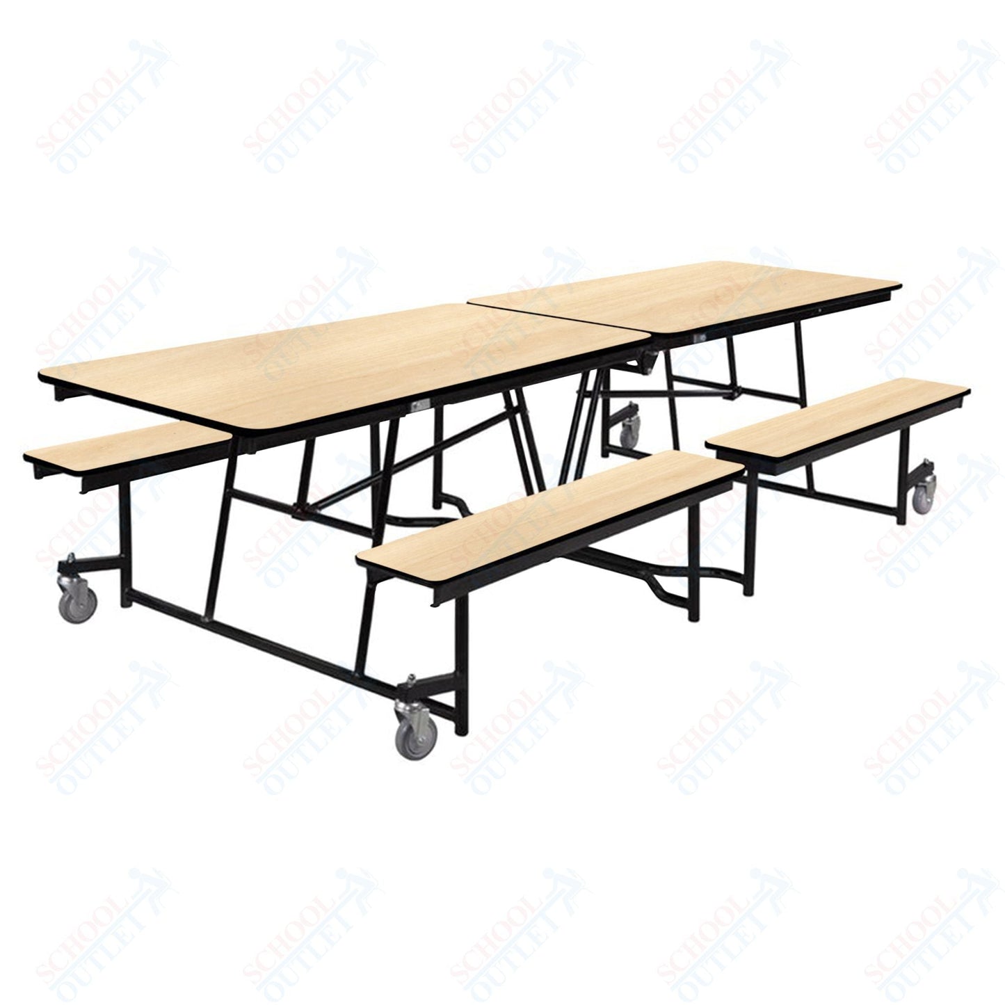 NPS Rectangle Mobile Cafeteria Table - 30" W x 10' L x 27" - Seats 8-12 (NPS-MTFB10-XX-27) - SchoolOutlet
