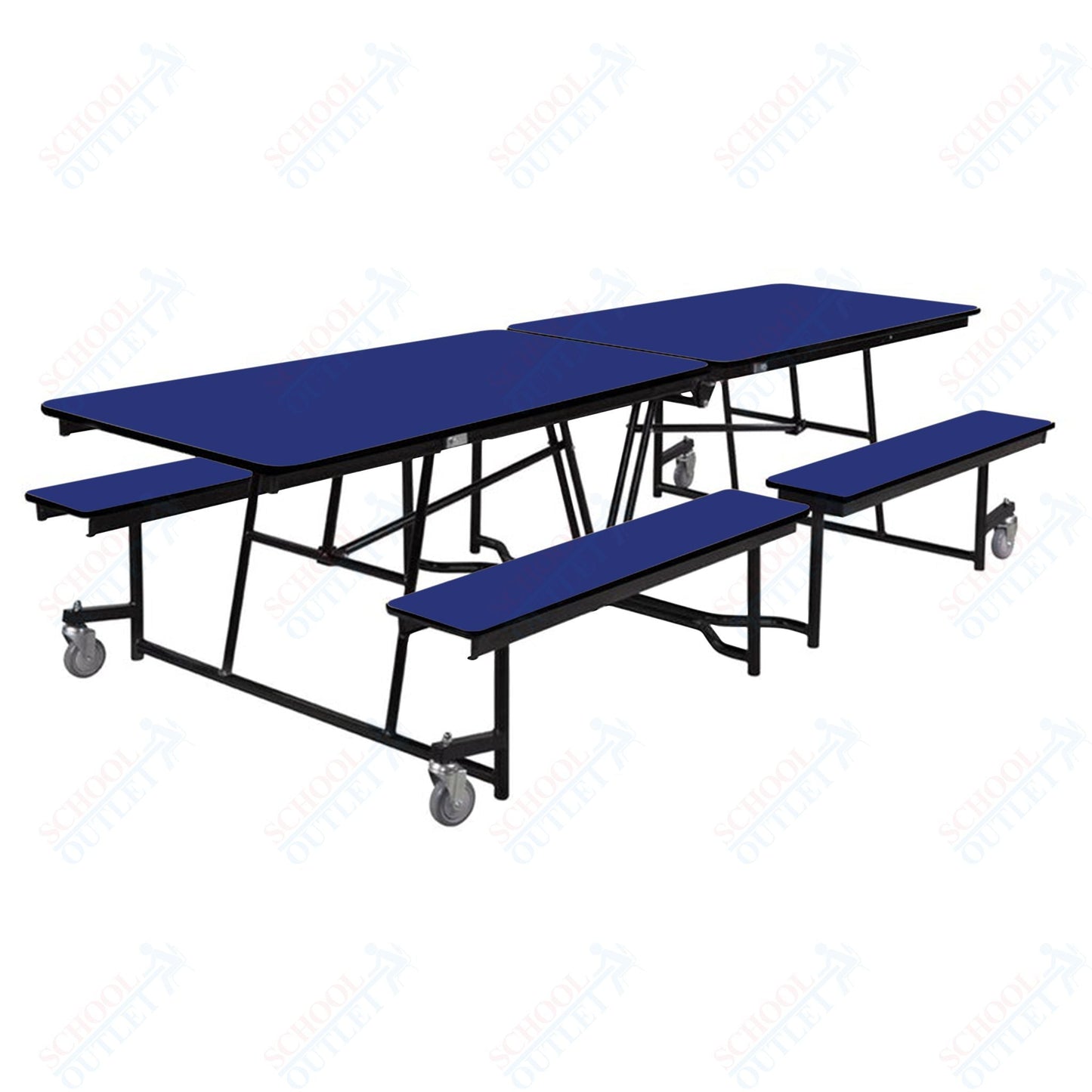 NPS Rectangle Mobile Cafeteria Table - 30" W x 10' L x 25" - Seats 8-12 (NPS-MTFB10-XX-25) - SchoolOutlet