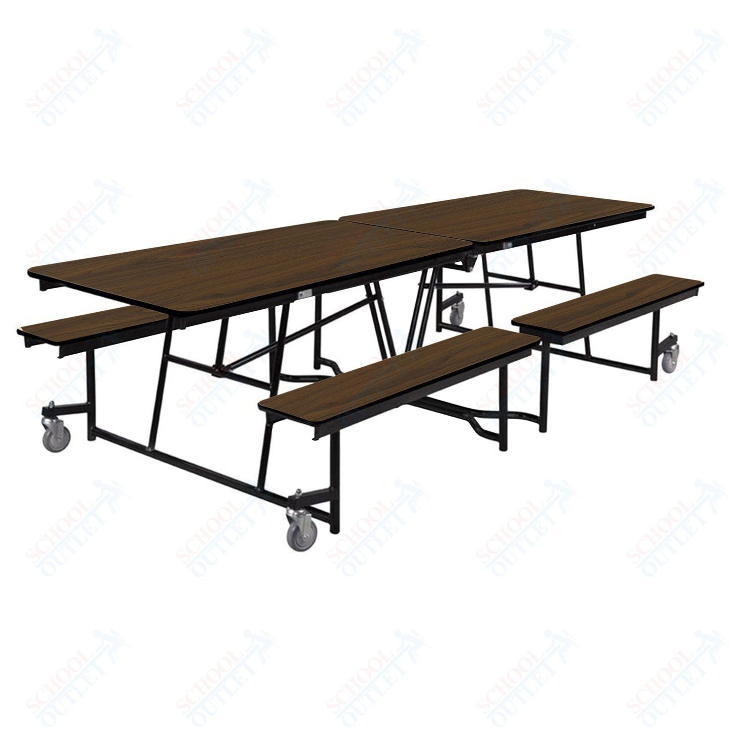 NPS Rectangle Mobile Cafeteria Table - 30" W x 10' L x 27" - Seats 8-12 (NPS-MTFB10-XX-27) - SchoolOutlet