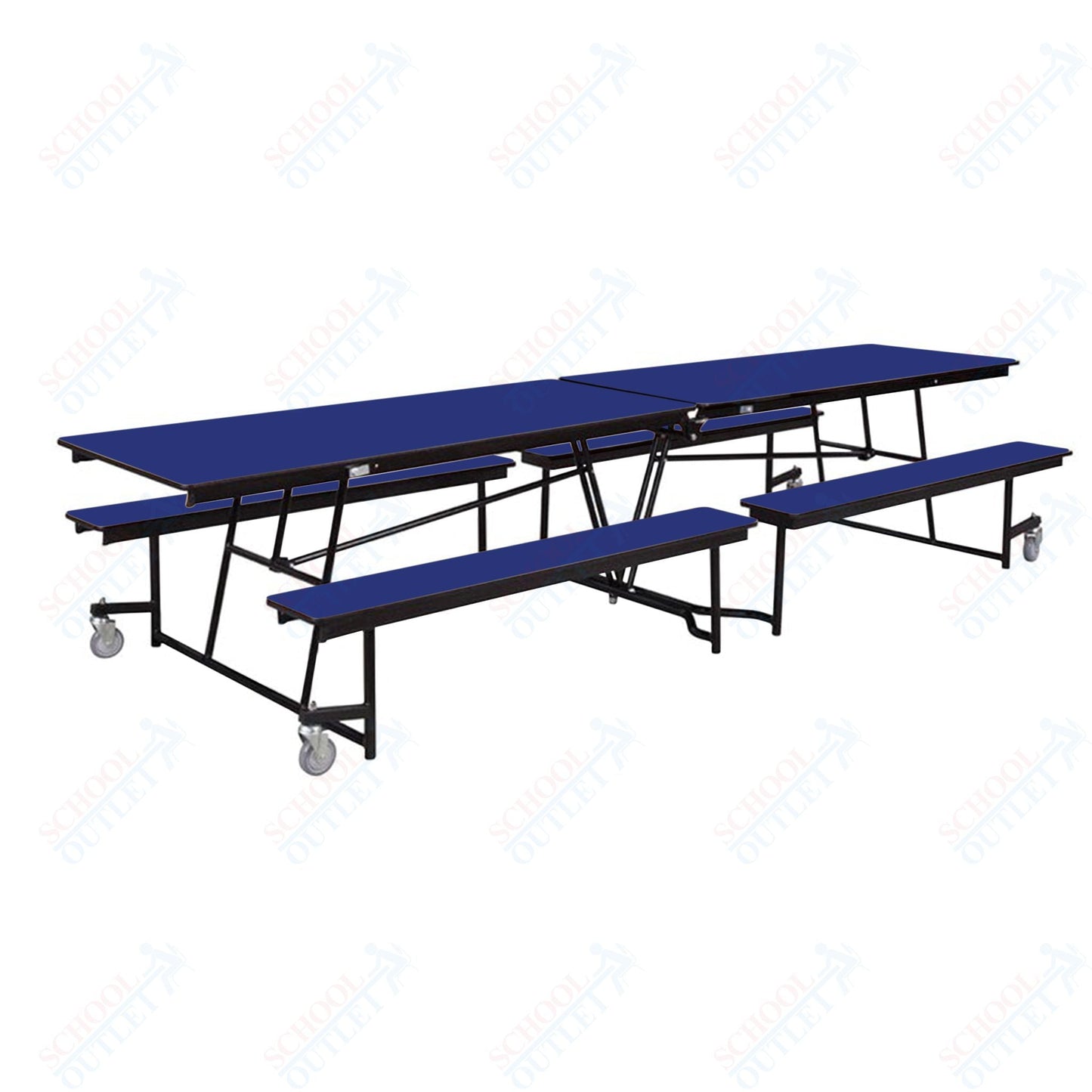 NPS Rectangle Mobile Cafeteria Table - 30" W x 12' L x 32" - Seats 12-16 (NPS-MTFB12-XX-32) - SchoolOutlet