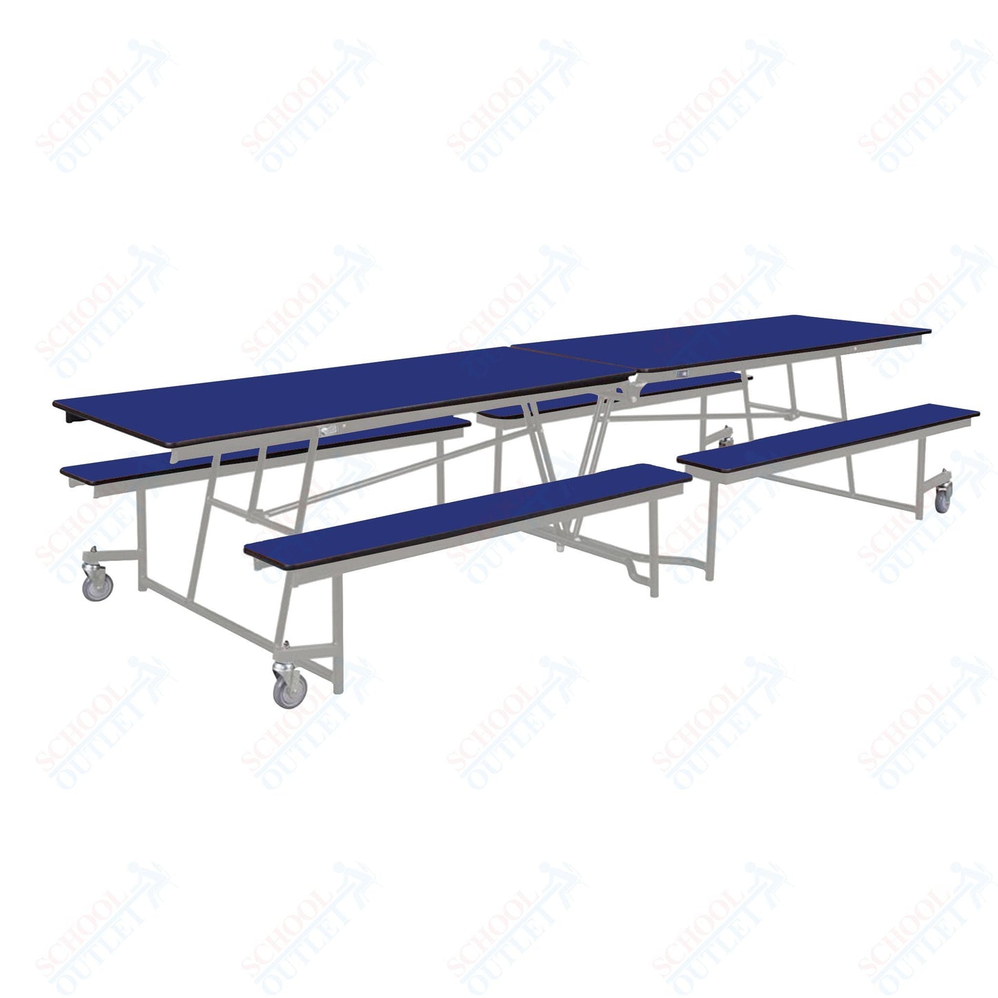 NPS Rectangle Mobile Cafeteria Table - 30" W x 12' L x 25" - Seats 12-16 (NPS-MTFB12-XX-25) - SchoolOutlet