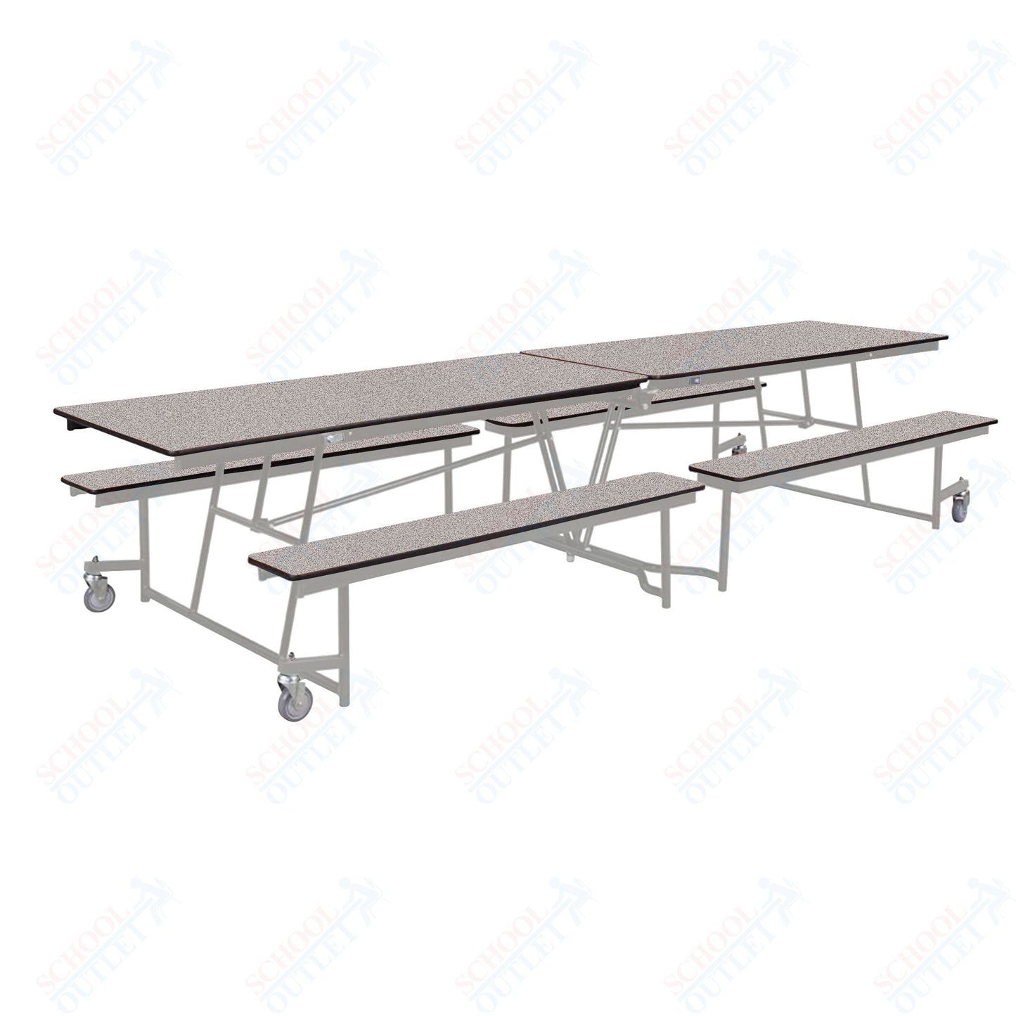 NPS Rectangle Mobile Cafeteria Table - 30" W x 12' L x 25" - Seats 12-16 (NPS-MTFB12-XX-25) - SchoolOutlet