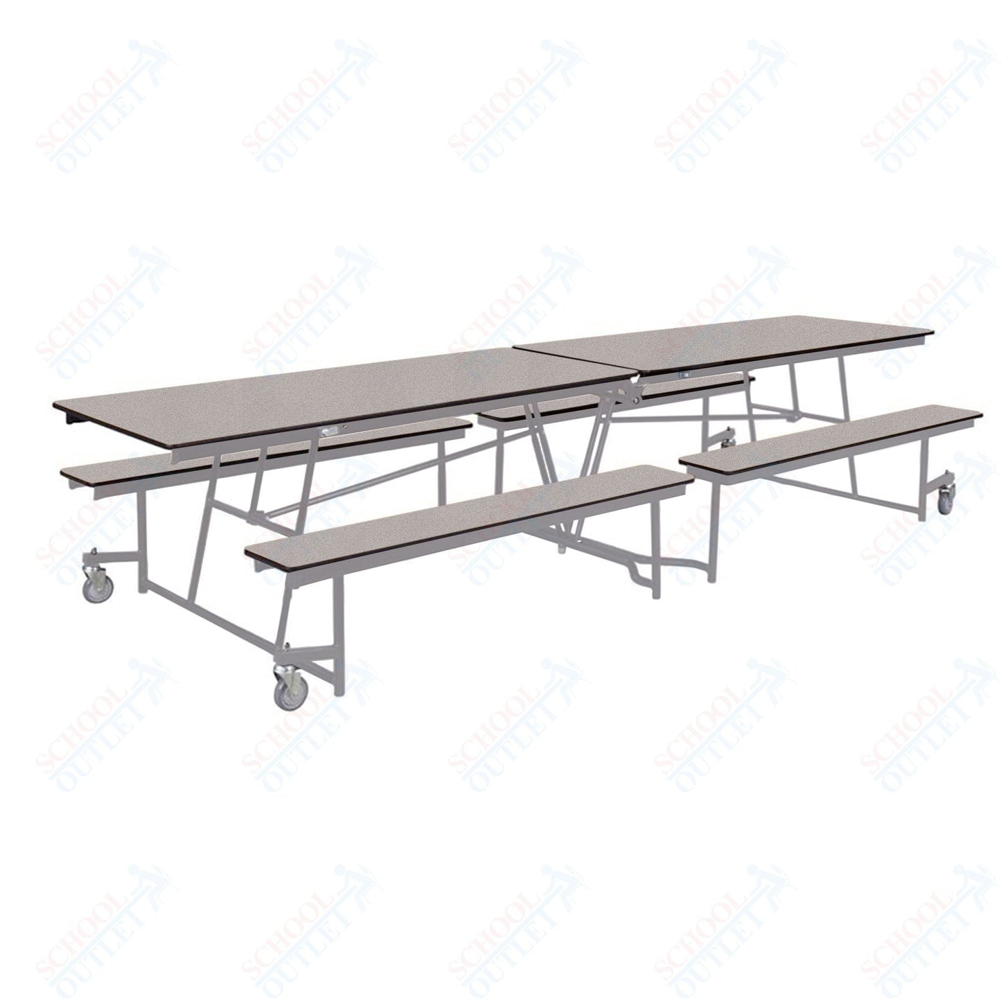 NPS Rectangle Mobile Cafeteria Table - 30" W x 12' L x 27" - Seats 12-16 (NPS-MTFB12-XX-27) - SchoolOutlet
