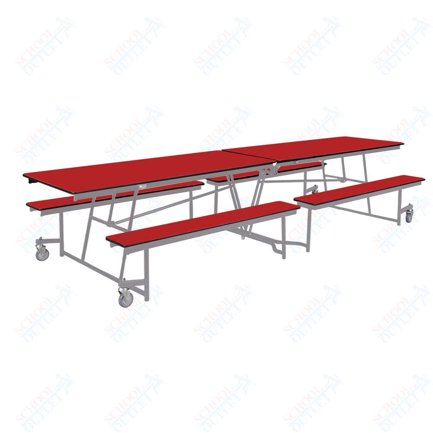 NPS Rectangle Mobile Cafeteria Table - 30" W x 12' L x 27" - Seats 12-16 (NPS-MTFB12-XX-27) - SchoolOutlet