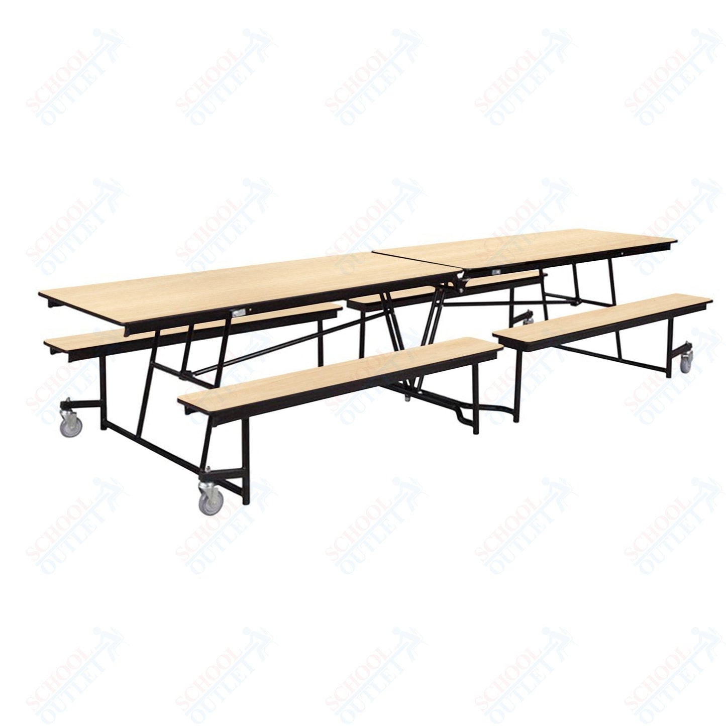 NPS Rectangle Mobile Cafeteria Table - 30" W x 12' L x 32" - Seats 12-16 (NPS-MTFB12-XX-32) - SchoolOutlet