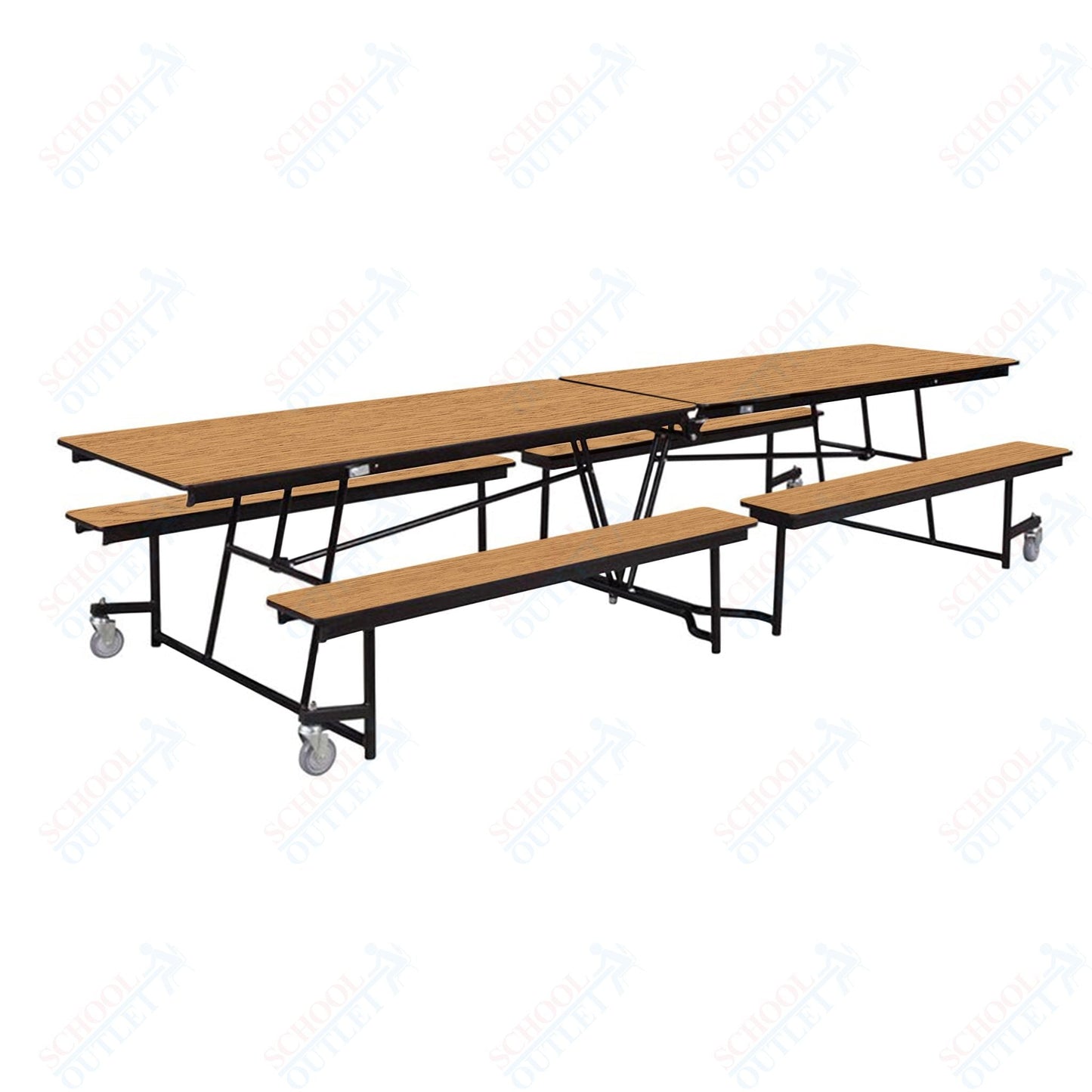 NPS Rectangle Mobile Cafeteria Table - 30" W x 12' L x 27" - Seats 12-16 (NPS-MTFB12-XX-27) - SchoolOutlet