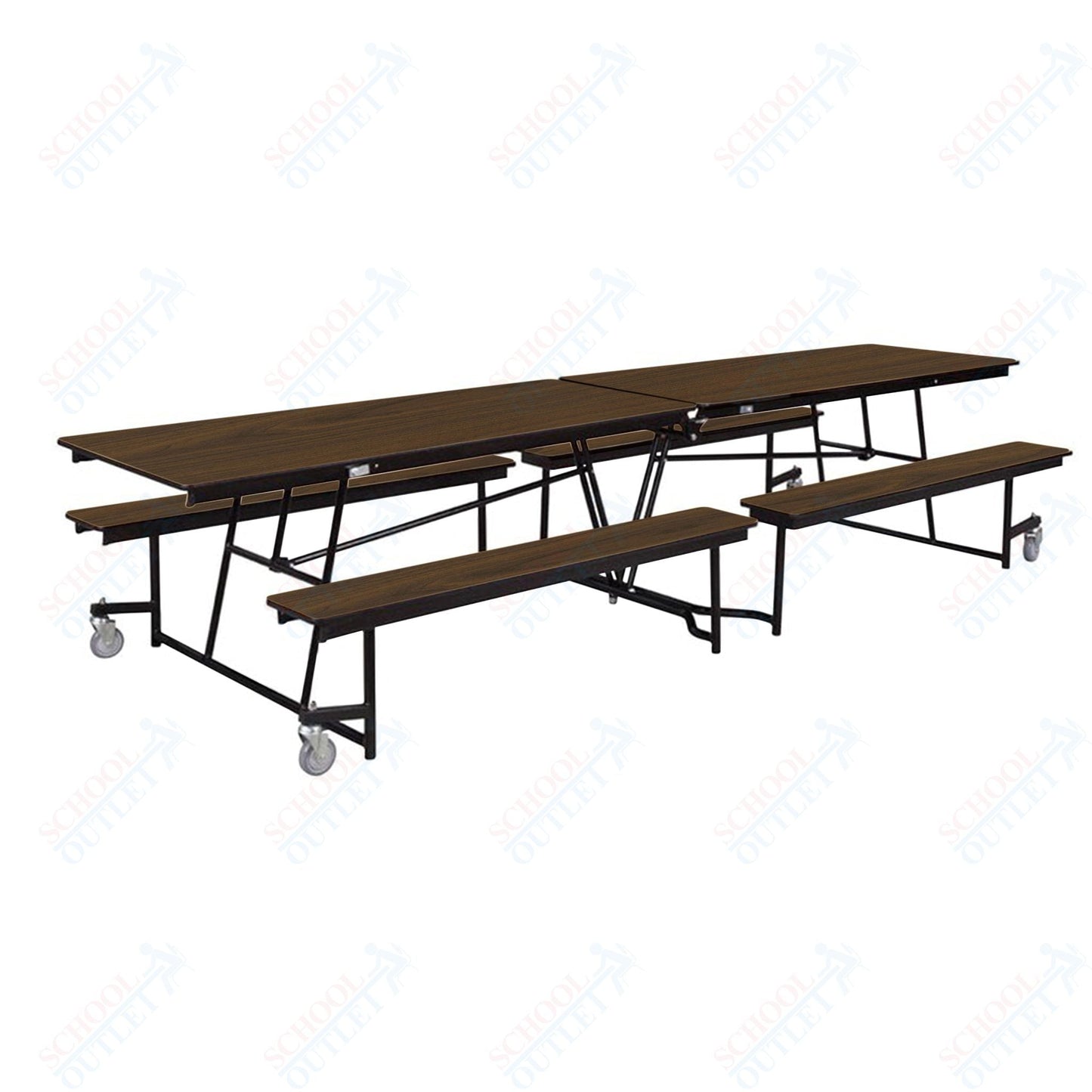 NPS Rectangle Mobile Cafeteria Table - 30" W x 12' L x 25" - Seats 12-16 (NPS-MTFB12-XX-25) - SchoolOutlet