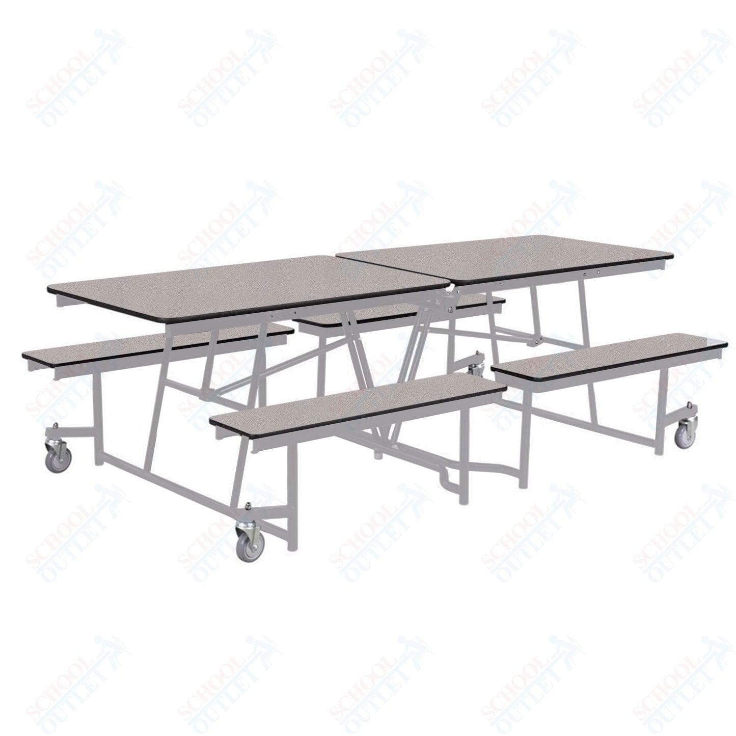 NPS Rectangle Mobile Cafeteria Table - 30" W x 8' L x 32" - Seats 8-12 (NPS-MTFB8-XX-32) - SchoolOutlet