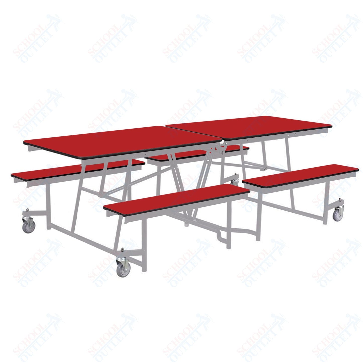 NPS Rectangle Mobile Cafeteria Table - 30" W x 8' L x 32" - Seats 8-12 (NPS-MTFB8-XX-32) - SchoolOutlet