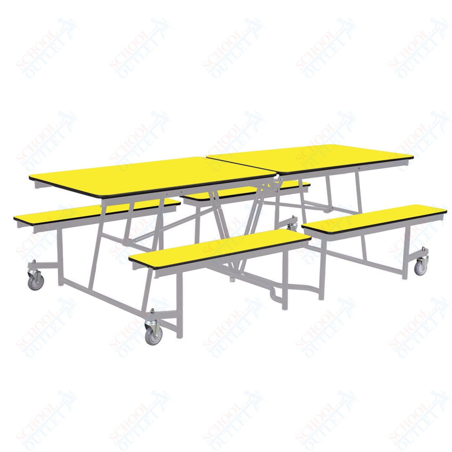 NPS Rectangle Mobile Cafeteria Table - 30" W x 8' L x 32" - Seats 8-12 (NPS-MTFB8-XX-32) - SchoolOutlet