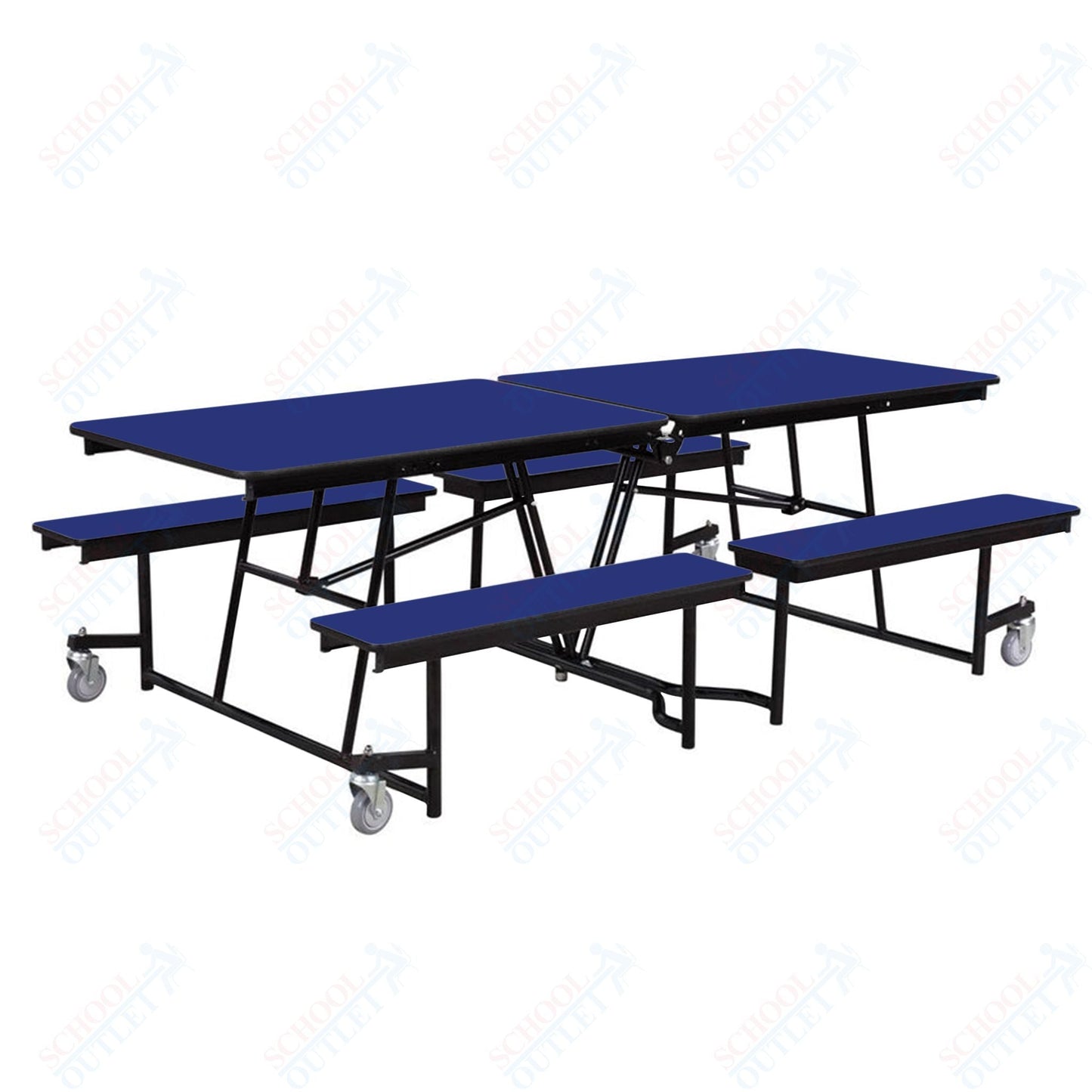 NPS Rectangle Mobile Cafeteria Table - 30" W x 8' L x 27" - Seats 8-12 (NPS-MTFB8-XX-27) - SchoolOutlet