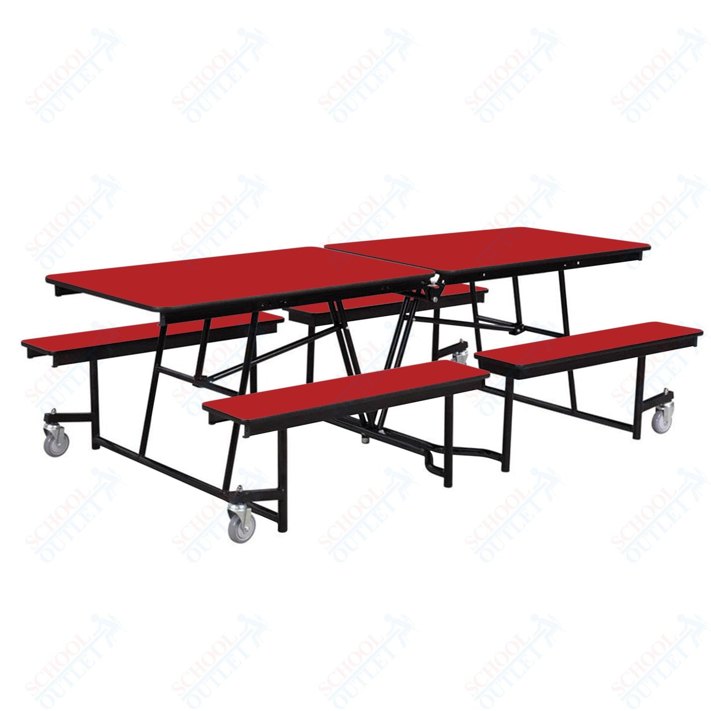 NPS Rectangle Mobile Cafeteria Table - 30" W x 8' L x 27" - Seats 8-12 (NPS-MTFB8-XX-27) - SchoolOutlet