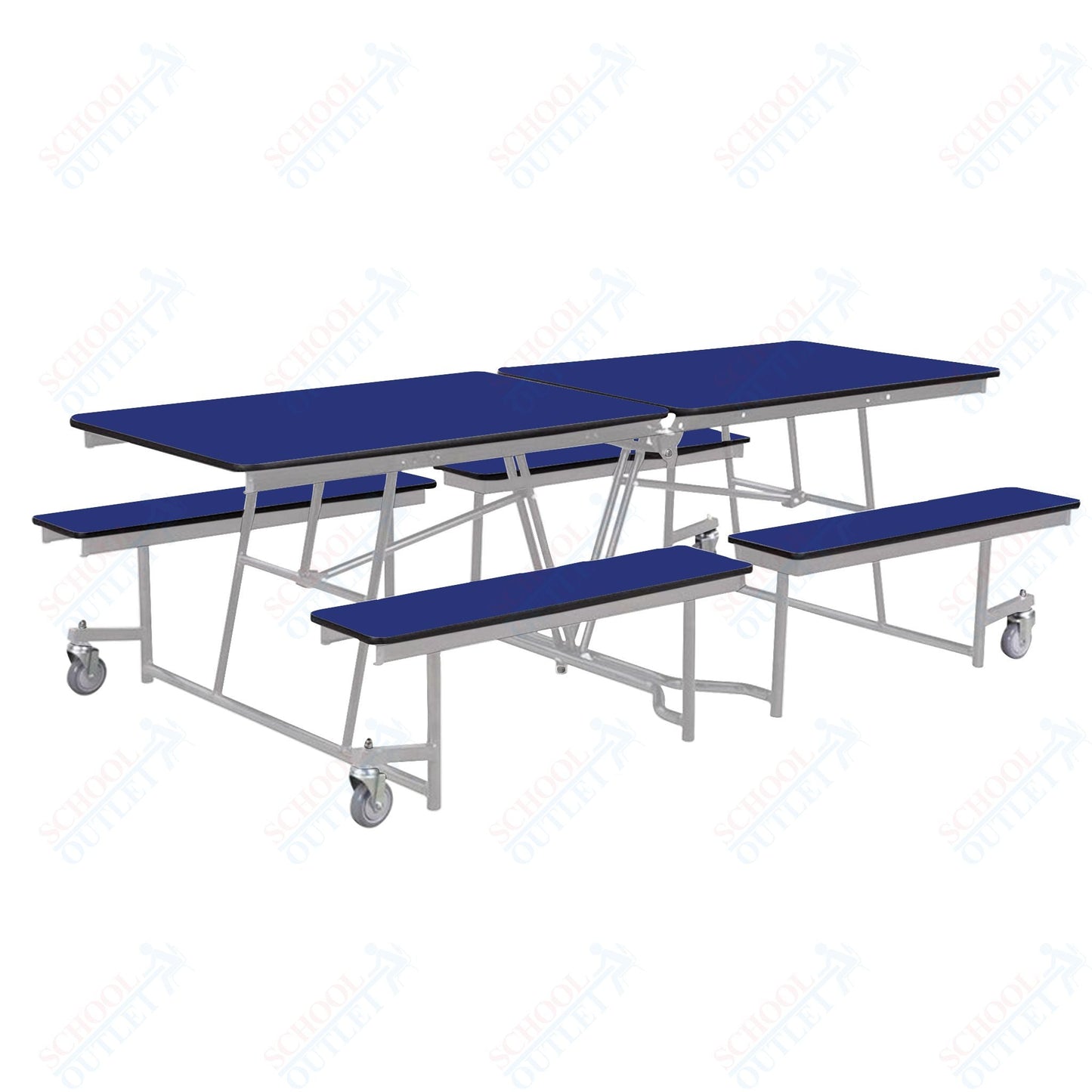 NPS Rectangle Mobile Cafeteria Table - 30" W x 8' L x 32" - Seats 8-12 (NPS-MTFB8-XX-32) - SchoolOutlet