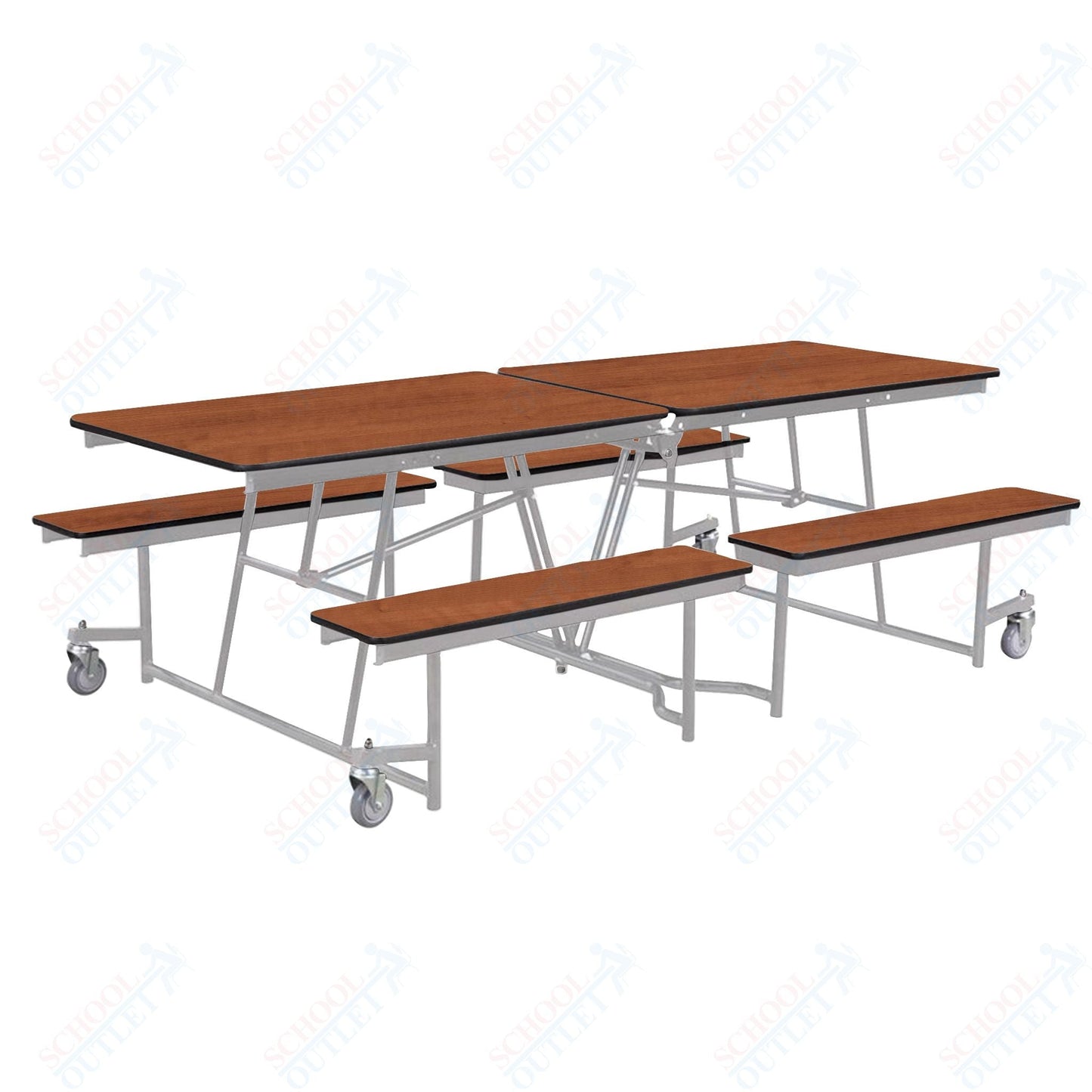 NPS Rectangle Mobile Cafeteria Table - 30" W x 8' L x 27" - Seats 8-12 (NPS-MTFB8-XX-27) - SchoolOutlet