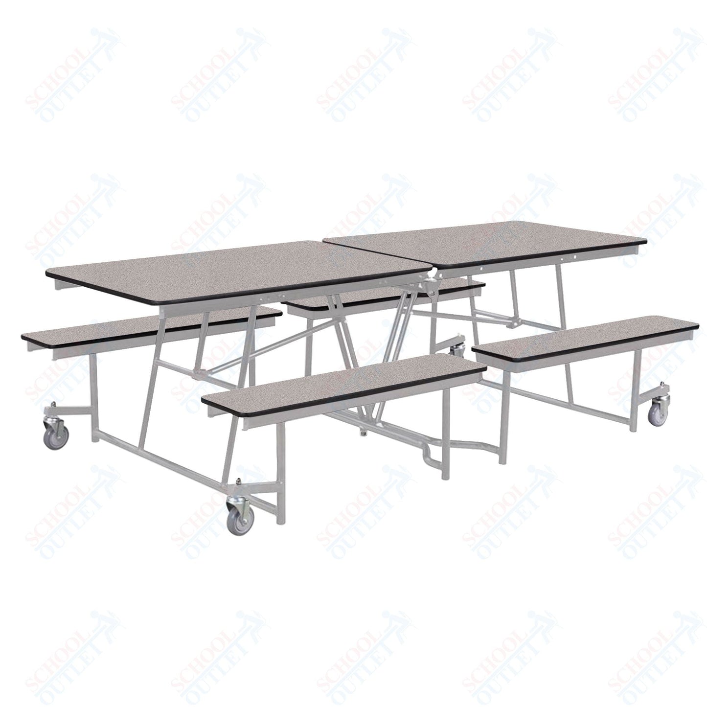 NPS Rectangle Mobile Cafeteria Table - 30" W x 8' L x 27" - Seats 8-12 (NPS-MTFB8-XX-27) - SchoolOutlet