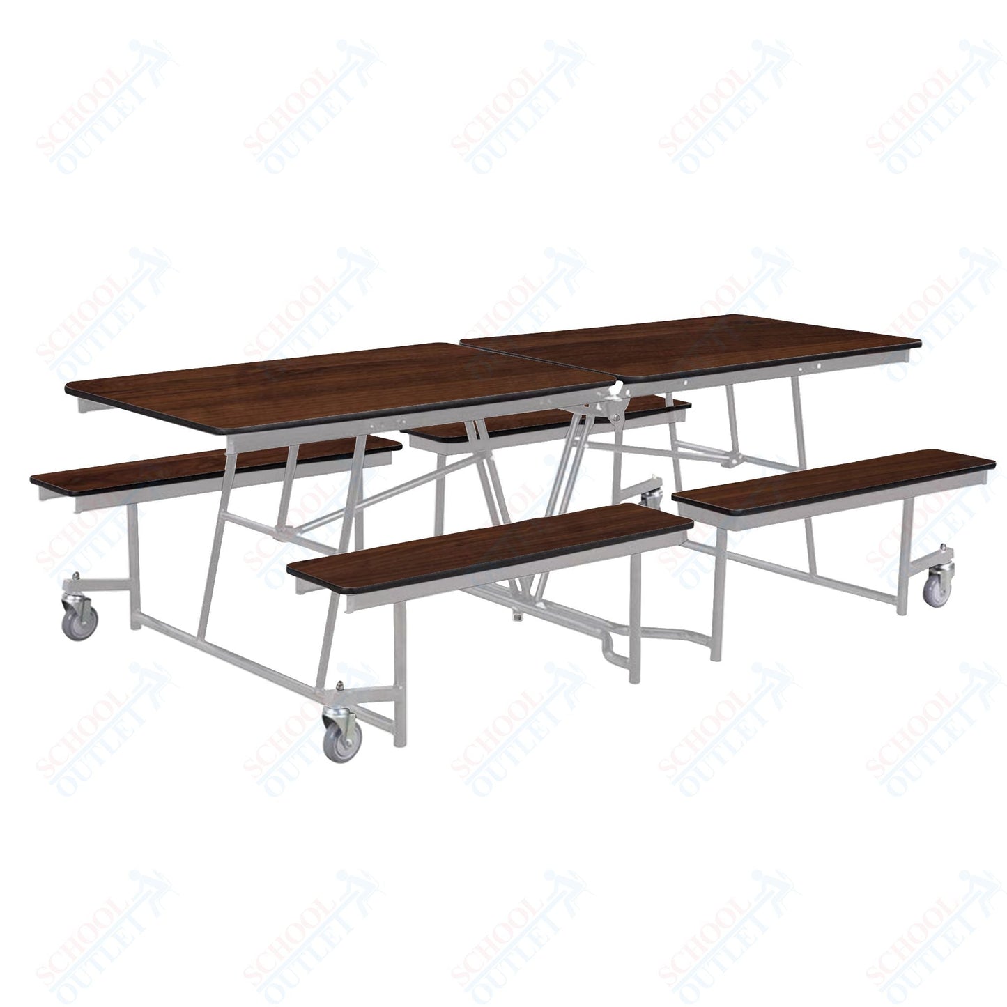 NPS Rectangle Mobile Cafeteria Table - 30" W x 8' L x 25" - Seats 8-12 (NPS-MTFB8-XX-25) - SchoolOutlet