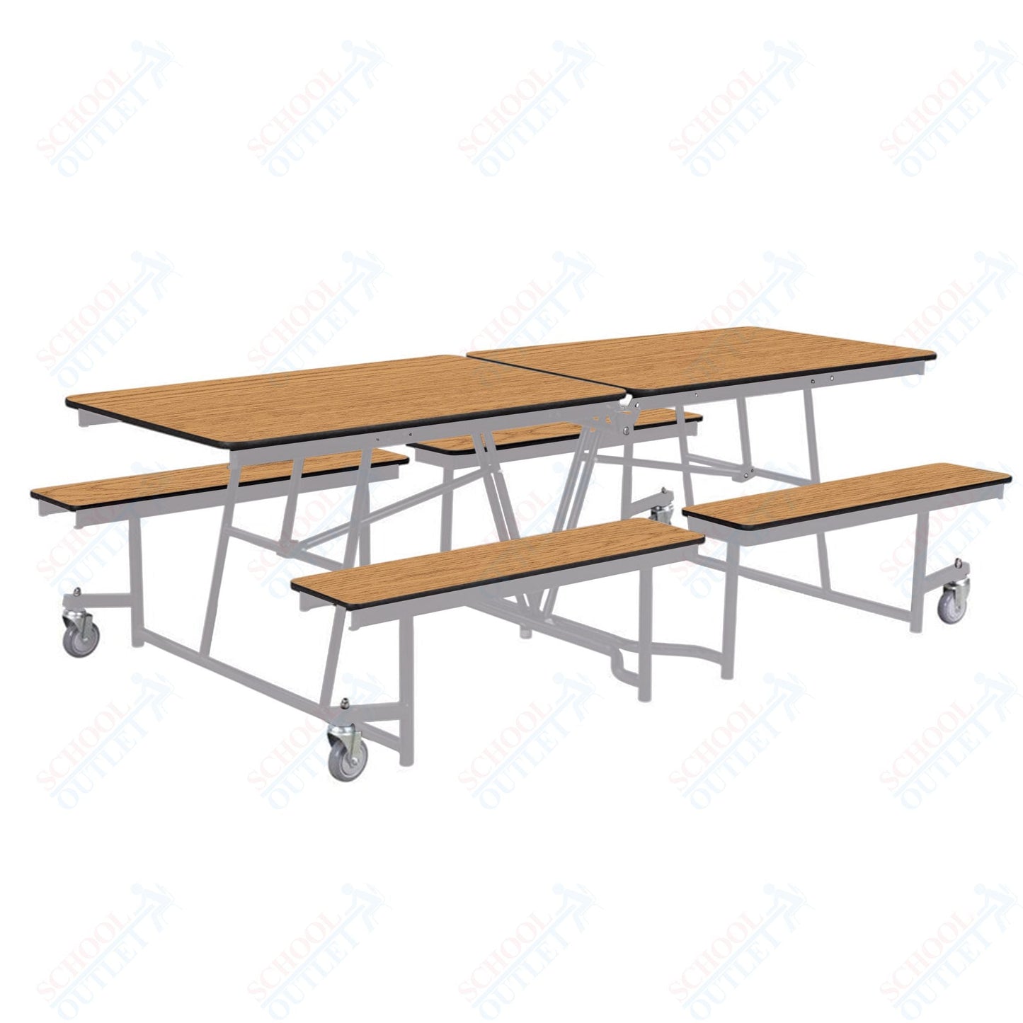 NPS Rectangle Mobile Cafeteria Table - 30" W x 8' L x 32" - Seats 8-12 (NPS-MTFB8-XX-32) - SchoolOutlet