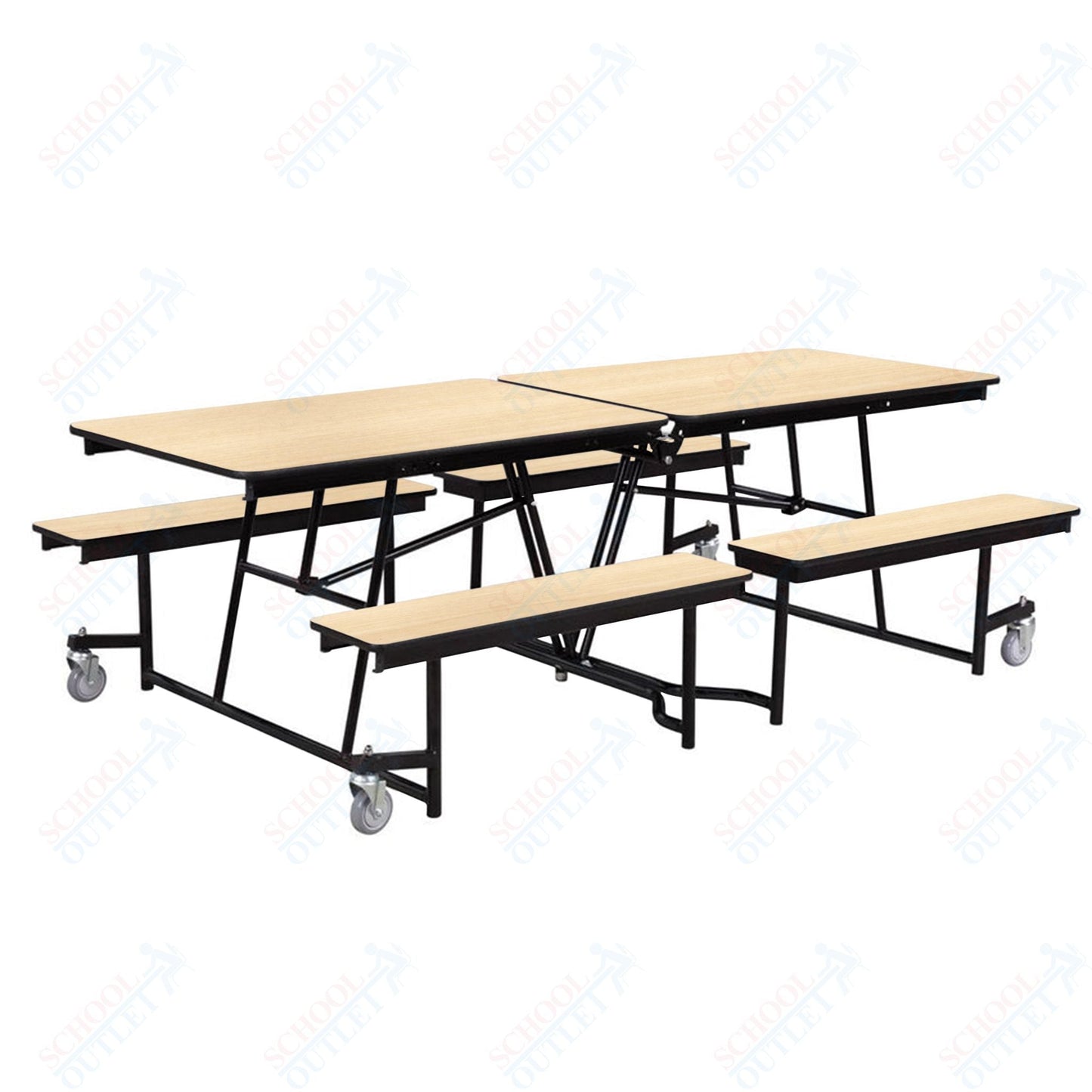 NPS Rectangle Mobile Cafeteria Table - 30" W x 8' L x 27" - Seats 8-12 (NPS-MTFB8-XX-27) - SchoolOutlet