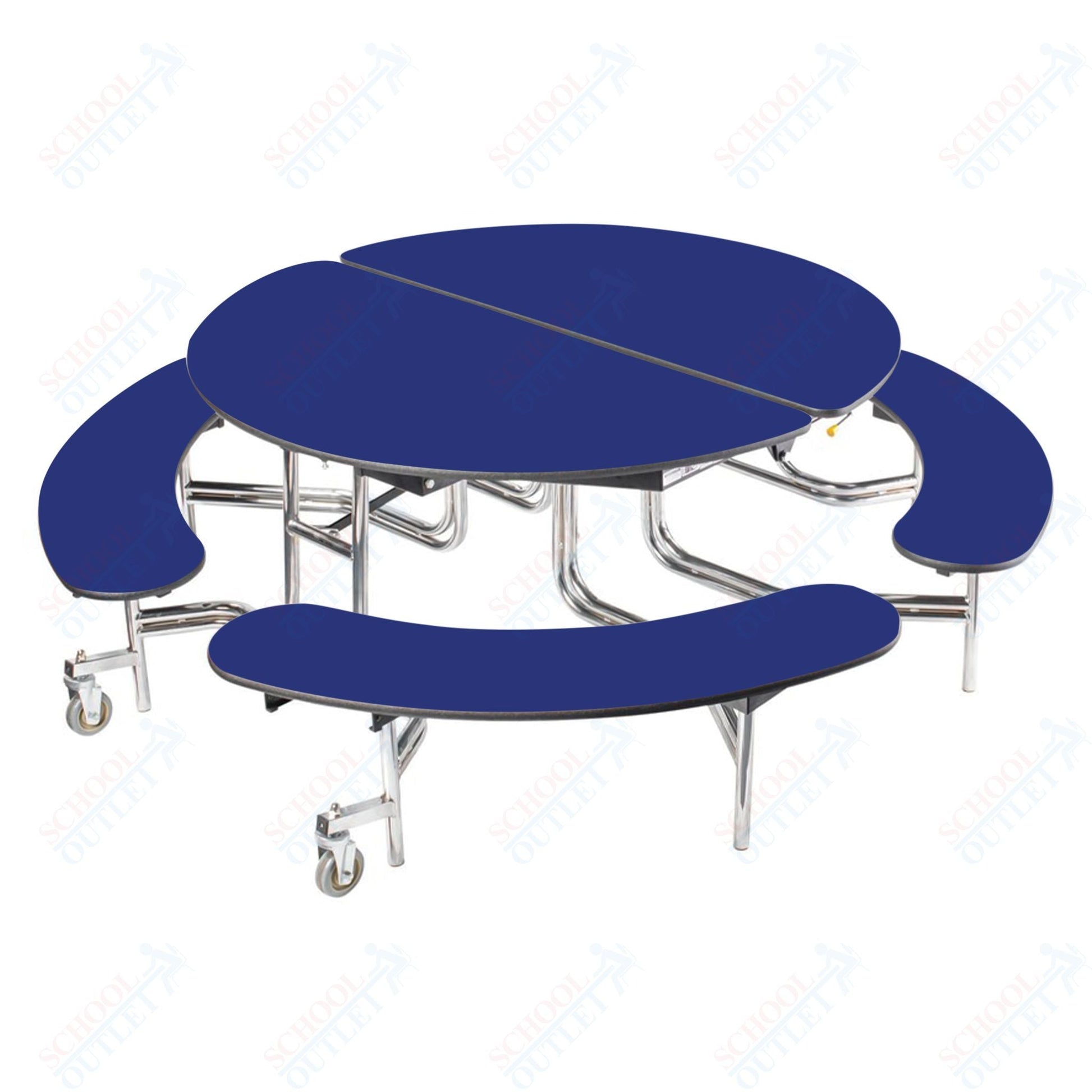 NPS Mobile Cafeteria 60" Round Bench Unit - Seats 8 - 12 (National Public Seating NPS - MTR60B) - SchoolOutlet