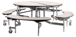 NPS Round Mobile Bench Unit Folding Cafeteria Table 60