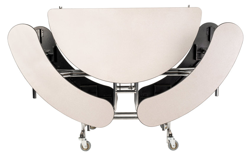 NPS Round Mobile Bench Unit Folding Cafeteria Table 60" W x 60" L x 32" H (NPS-MTR60B-XXX32) - SchoolOutlet