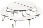 NPS Round Mobile Bench Unit Folding Cafeteria Table 60