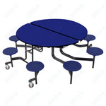 NPS Round Mobile Stool Unit Folding Cafeteria Table with Optional Bench Seating 60