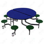 NPS Round Mobile Stool Unit Folding Cafeteria Table with Optional Bench Seating 60